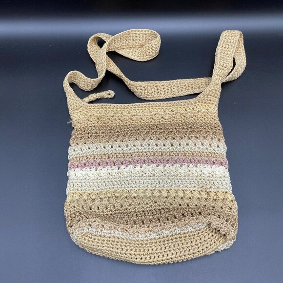 The Sak Neutral Y2K Striped Crochet Knit Crossbody Bag - Picture 2 of 7